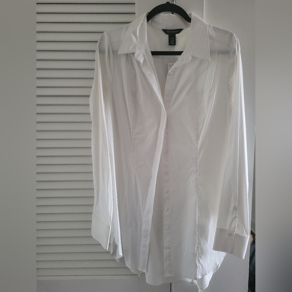 WHBM Long White Poplin Size 14 with tags